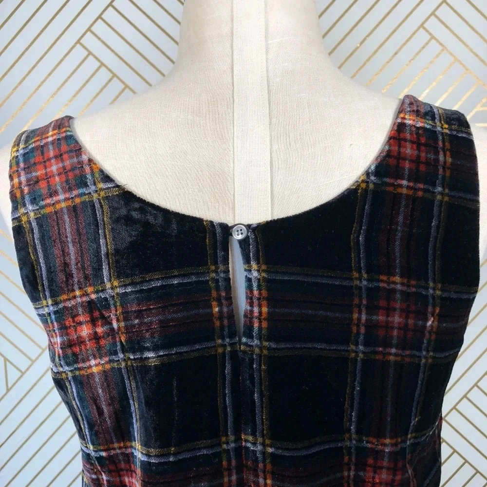 J. Crew Velvet Tank‎ Top in Stewart Tartan Plaid